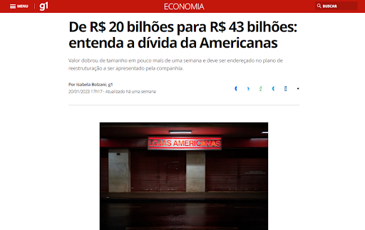 Americanas (AMER3) consegue proteção na Justiça contra vencimento de  dívidas e tem 30 dias para pedir recuperação